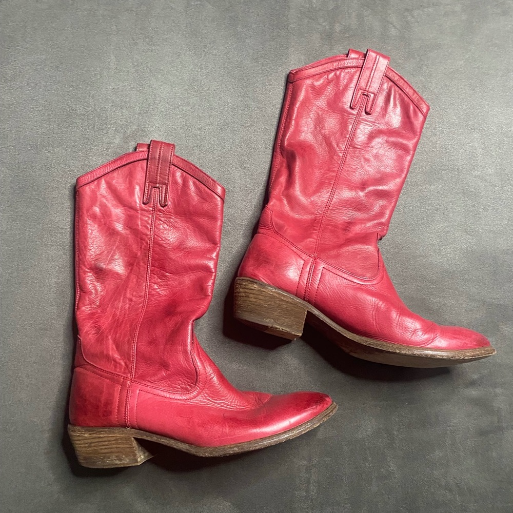 Frye oxford red leather Carson cowboy boots footloose